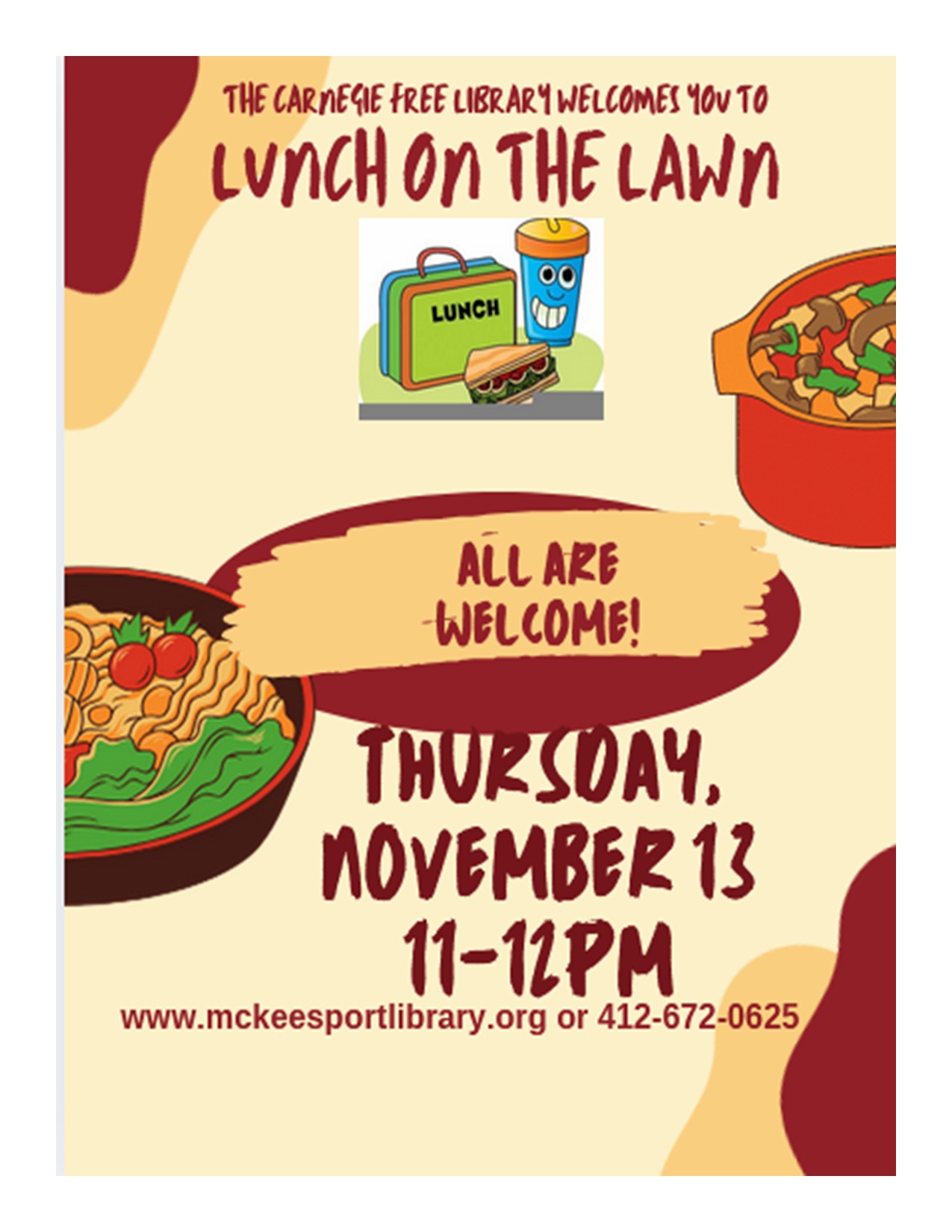 Lunch on the Lawn Note time Change